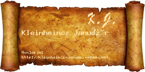 Kleinheincz Január névjegykártya